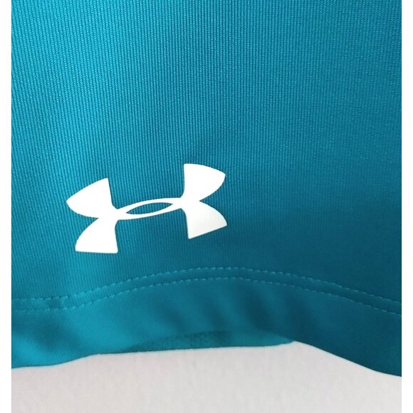Under Armour Heat Gear Loose Henley Short Sleeve Shirt Women's XL Blue Heat Gear - Picture 2 of 4